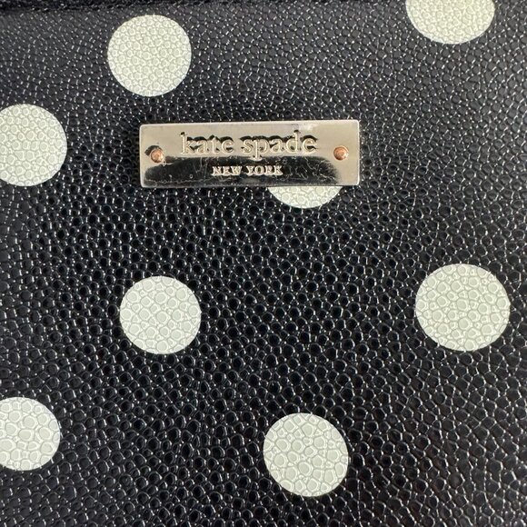 Kate Spade Small Tablet Padded Case Black And White Polka Dot Vinyl Shiny - Picture 4 of 6
